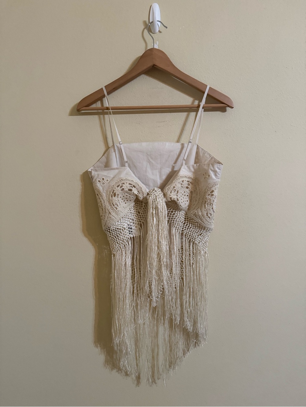 Sea New York New Rafina Eyelet Fringe Top Cream Small - Picture 3 of 6